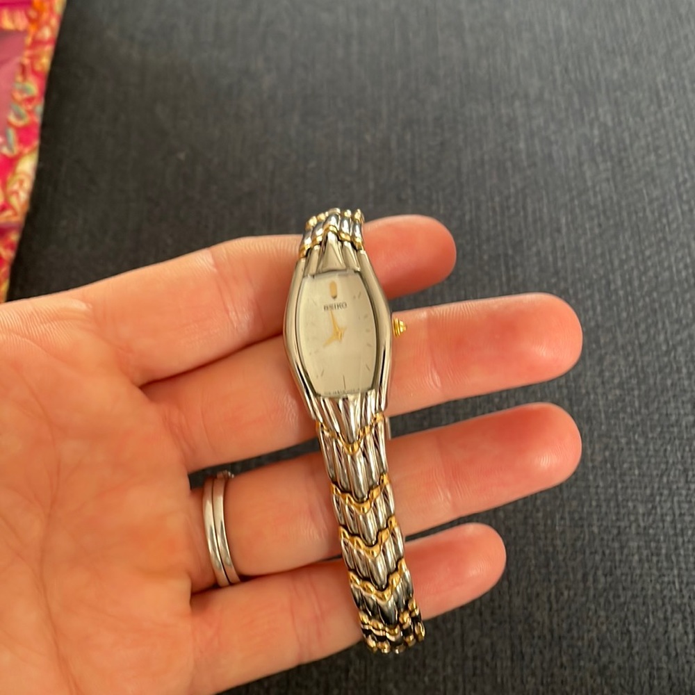 Stainless steel Seiko two tone gold accent watch